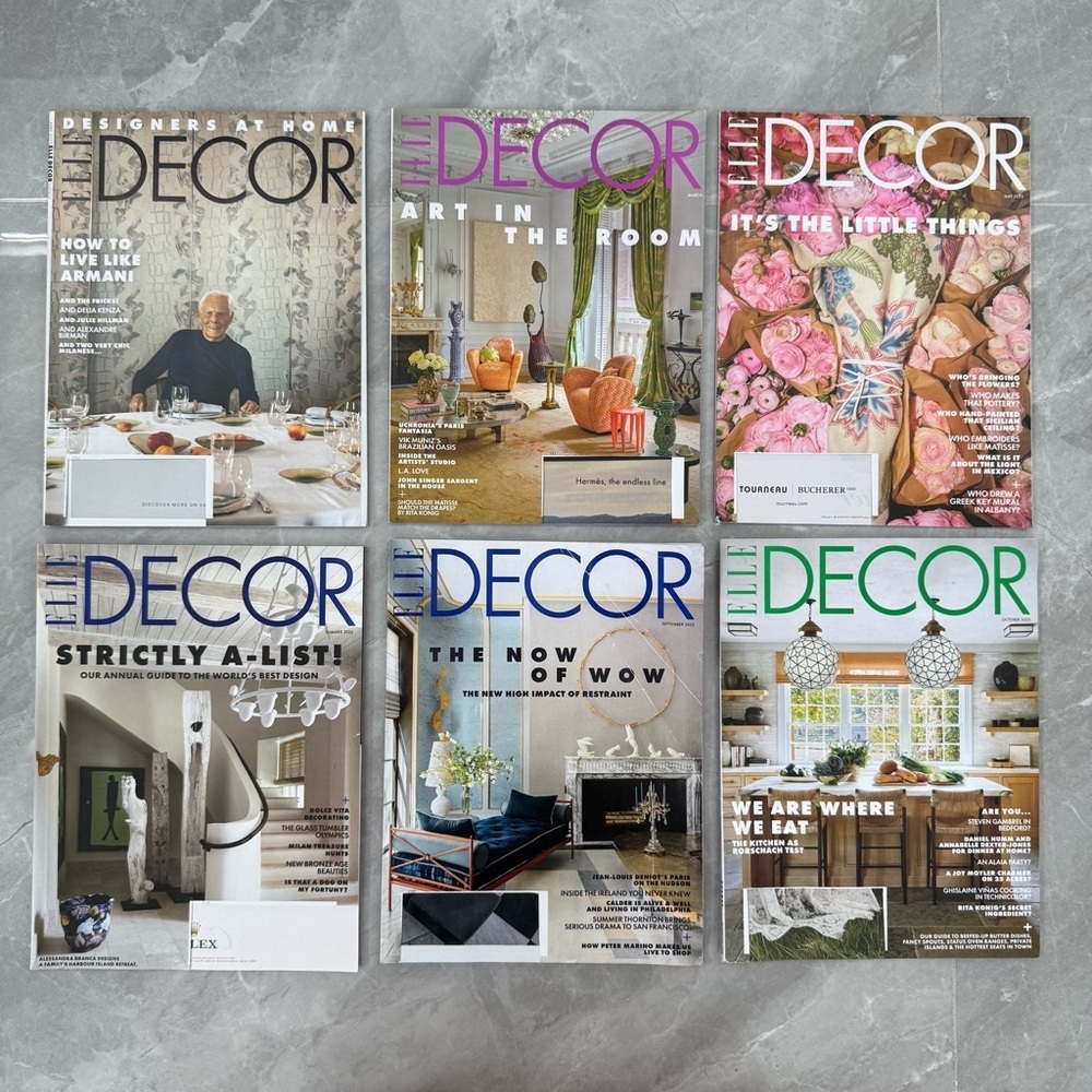 Elle Decor 6 Magazine Bundle - Home Decor Interior Design Art Furniture